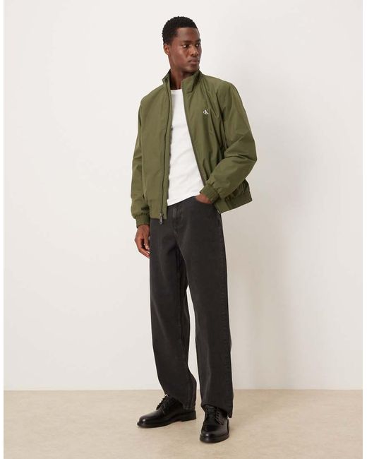 Calvin Klein Green Padded Ripstop Harrington Jacket for men