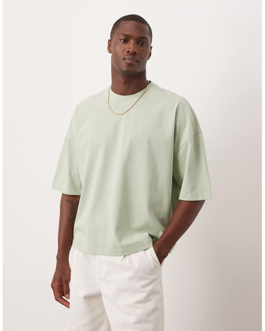 ASOS – kastiges oversize-t-shirt in Green für Herren