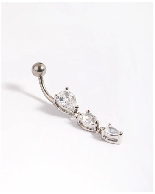 Lovisa White Titanium Bottom Drop Belly Bar