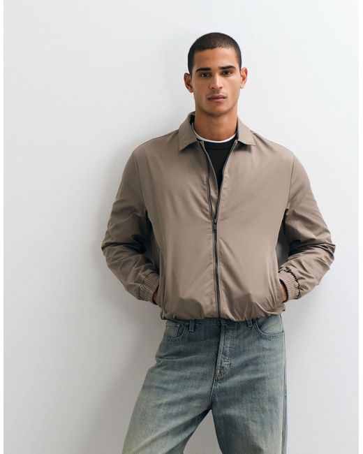 Threadbare Natural Shower Proof Zip Thru Jacket for men