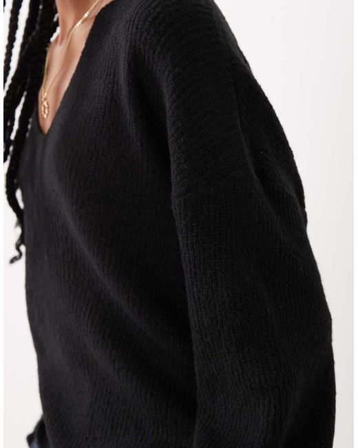 Threadbare Black V-Neck Jumper