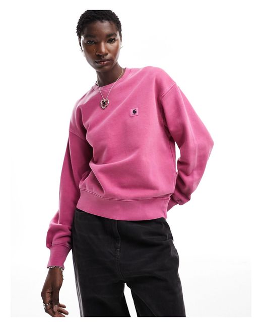 Carhartt Pink – nelson – gefärbtes sweatshirt