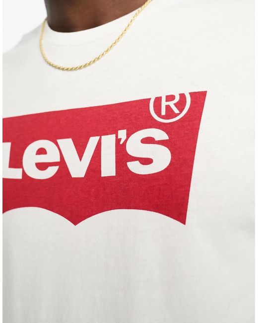 Levi's White Central Batwing Badge Logo Vintage T-Shirt for men