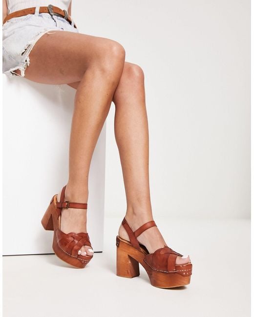 Free People Brown – orion – lederclogs