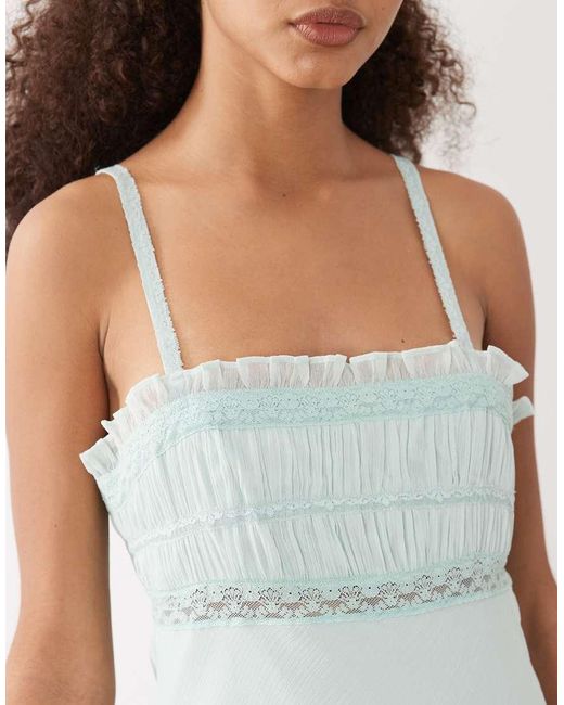 ASOS White Cami Mini Dress With Lace Trim