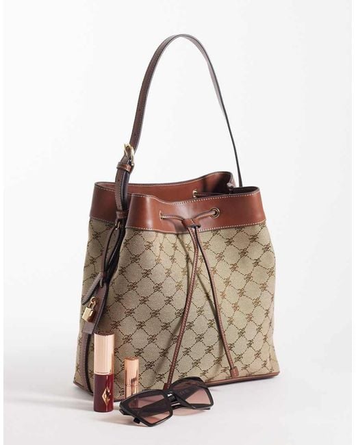Mango Brown Monogram Bucket Bag