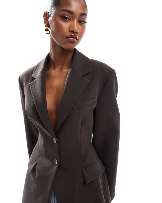 Blazer Stretto di ASOS in Black