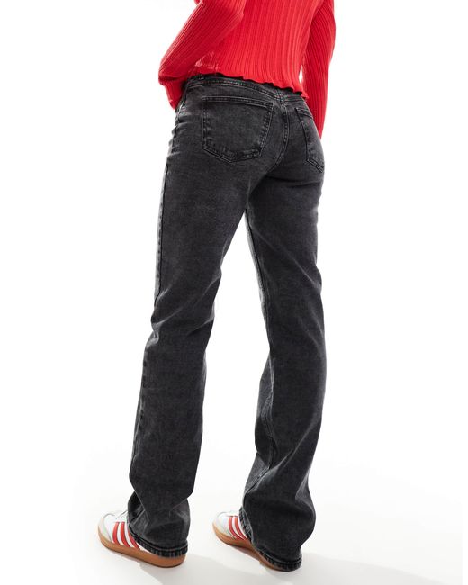 Pieces Red Kelly Mid Waisted Straight Leg Jeans