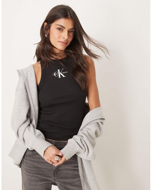 Calvin Klein Gray Monologo Rib Singlet