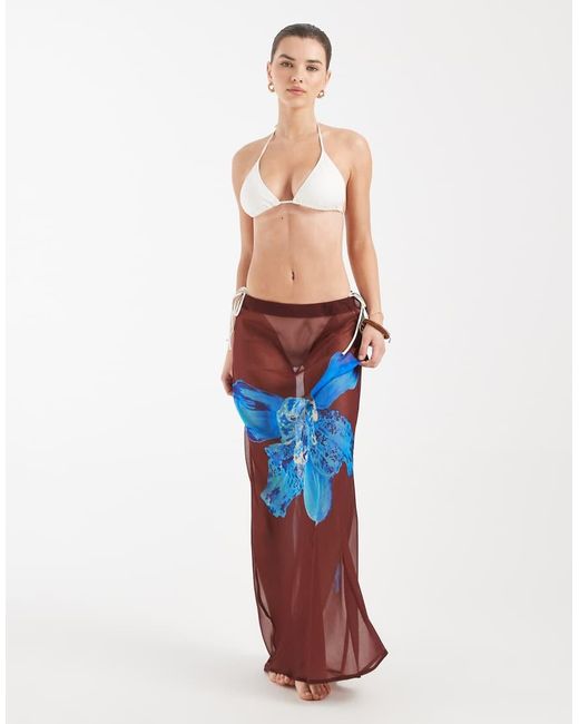 Aray White Sheer Maxi Beach Skirt