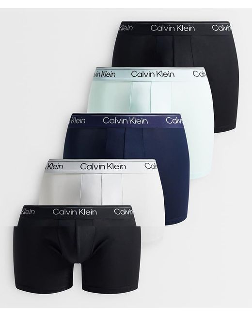 Calvin Klein Blue Microfibre Stretch 5 Pack Boxer Briefs for men