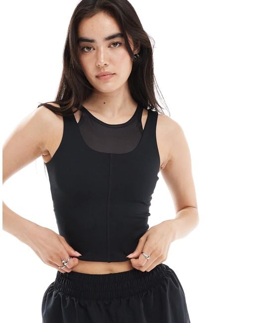 Nike Black Nike One Training Dri-fit Layered Vest