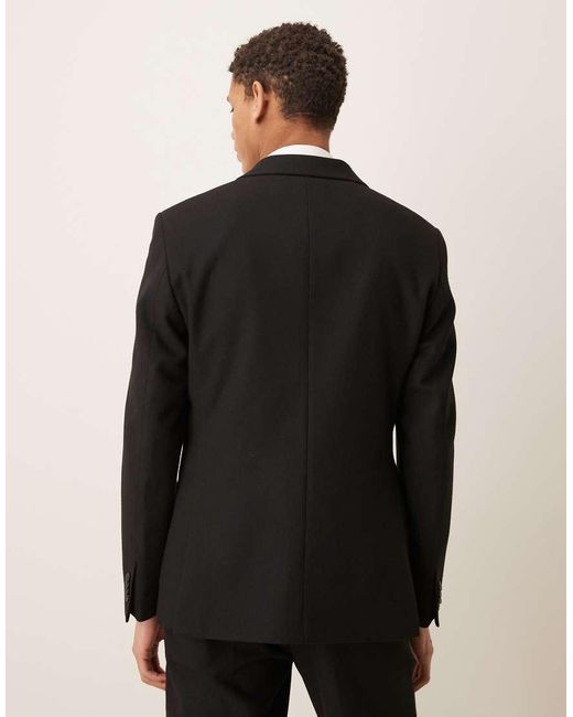 ASOS Black Slim Suit Jacket With Wool for men