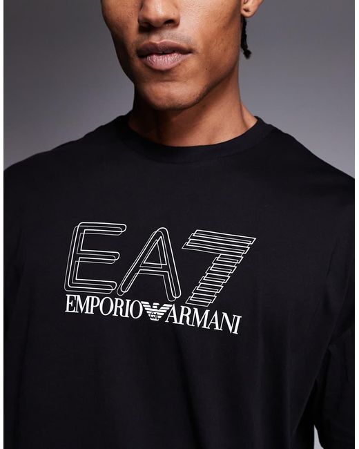 EA7 Gray Armani Train Visibility Relaxed Fit T-Shirt for men