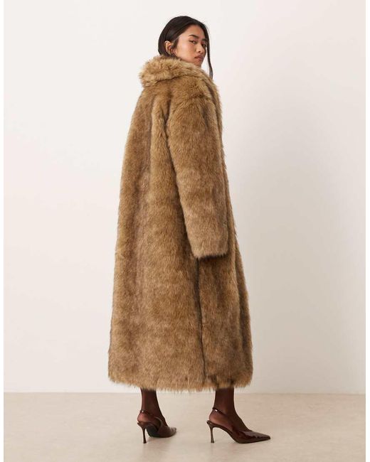 Abercrombie & Fitch Blue Long Faux-fur Coat