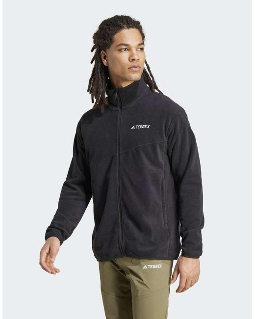 Adidas Originals Black Adidas Terrex Multi Full-Zip Fleece Jacket for men