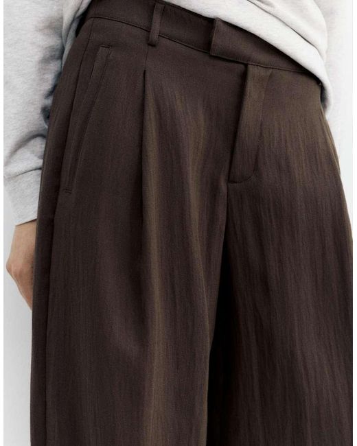 Pull&Bear White Darted Smart Trousers