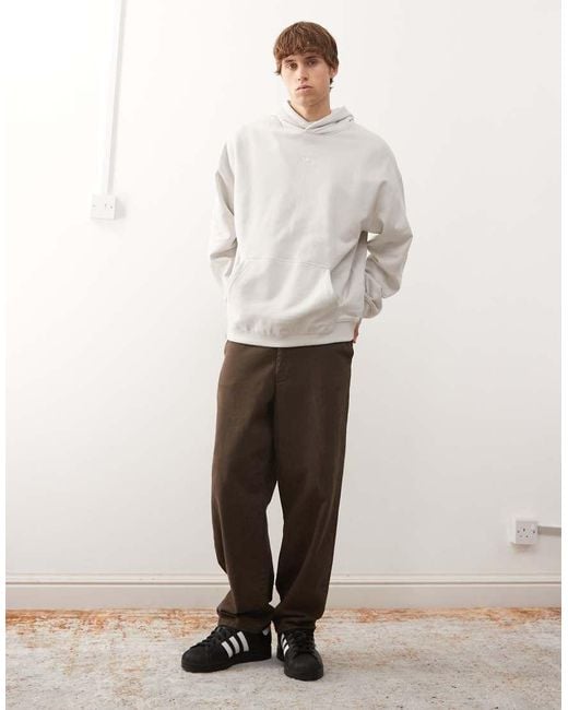 Adidas Originals White Premium Essentials Hoodie for men