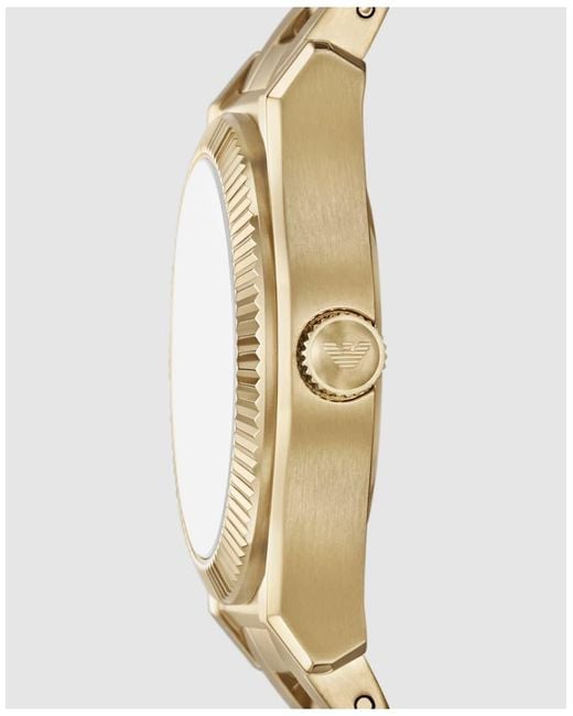 Emporio Armani Metallic Three-Hand Date-Tone Stainless Steel Watch, Ar11793