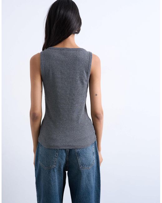 TOPSHOP Blue – geripptes trägertop