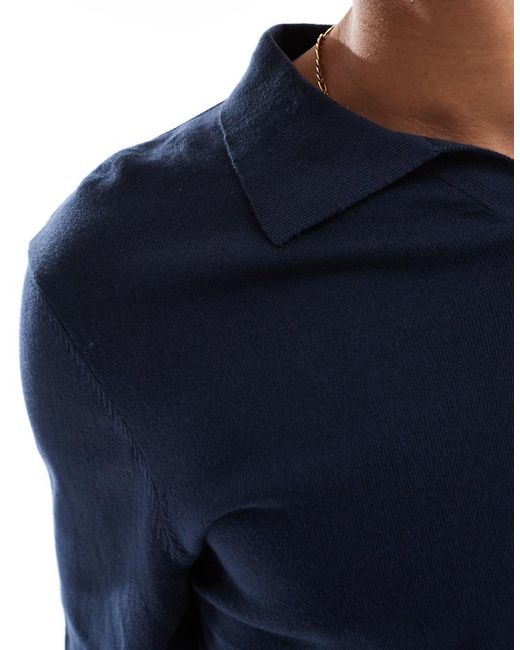 Top A Maniche Lunghe di Threadbare in Blue da Uomo