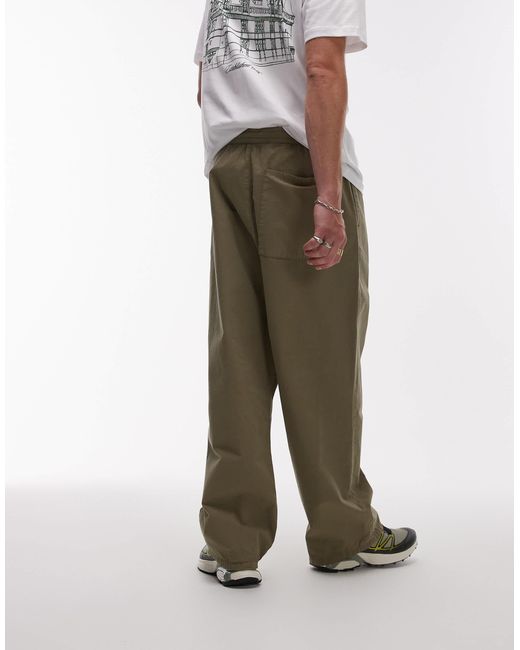 Topman – locker geschnittene ripstop-hose in White für Herren