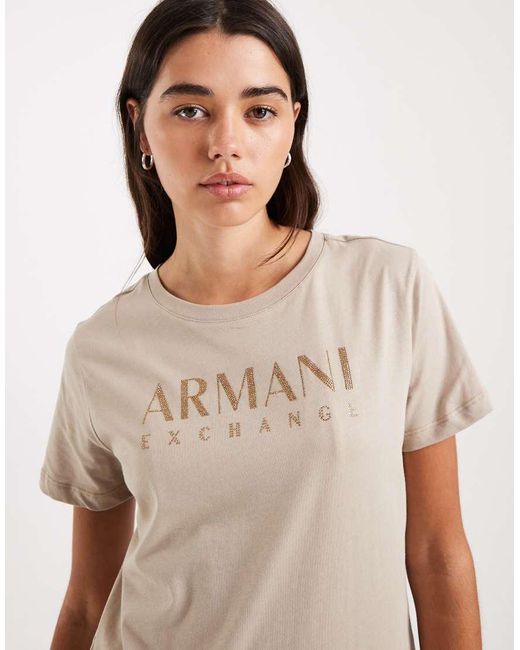 ARMANI EXCHANGE Blue Diamante Logo T-shirt