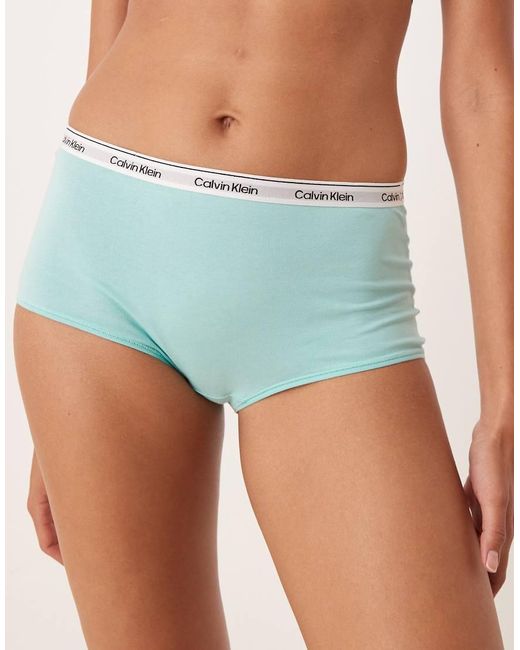 Braguitas Azul Menta De Corte Culotte Modern Logo De Calvin Klein de color Blue