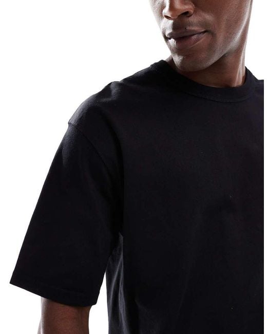 Camiseta Corta Negra Extragrande De Jack & Jones de hombre de color Black