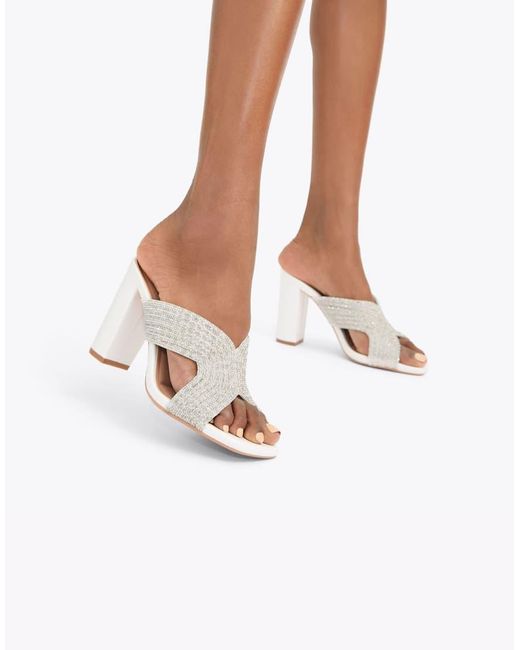 Carvela Kurt Geiger White Paparazzi Block Sandals