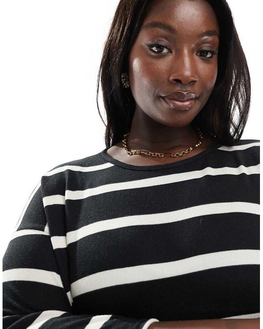 ONLY Black 3/4 Length Sleeve Top