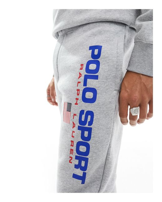 Polo Ralph Lauren Gray Sport Capsule Logo Leg joggers for men