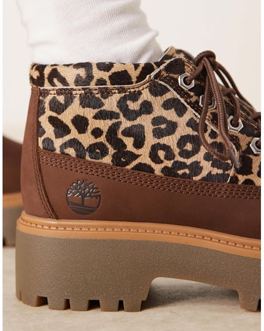 Stone street nellie - bottines mi-hautes en cuir façon poulain - imprimé léopard Timberland en coloris Blue