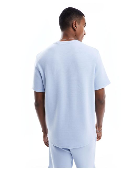 T-shirt d'ensemble côtelé - pastel Boss pour homme en coloris Blue