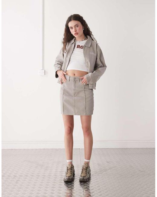 Obey Natural Serene Denim Midi Skirt