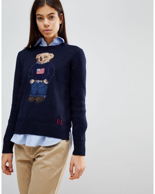 Polo Ralph Lauren Denim – Teddy-Bär Pullover in Blau | Lyst AT