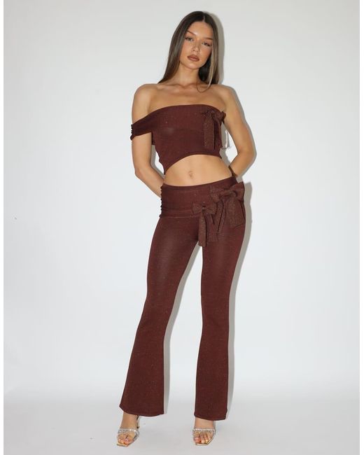 SIMMI Gray Serafina Bow Knit Flared Bottoms