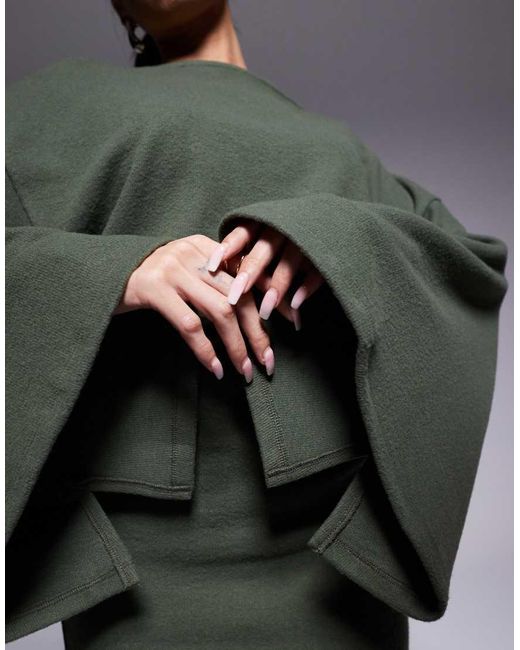 ASOS Superzachte Mini-Jurk Met Lange Wijde Blousonmouwen in het Gray