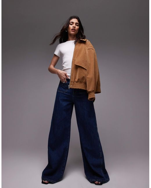 TOPSHOP White Wide Rib Tee