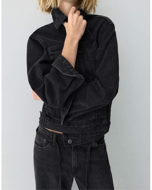 Pull&Bear Gray Denim Trucker Jacket