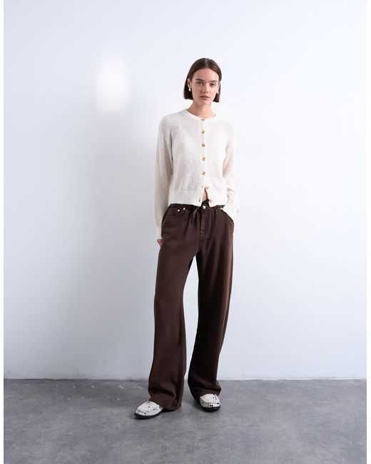 TOPSHOP White Pull On jogger Jean