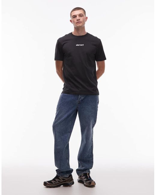 Camiseta Negro Apagado Con Logo Estampado En La Espalda De Element de hombre de color Blue