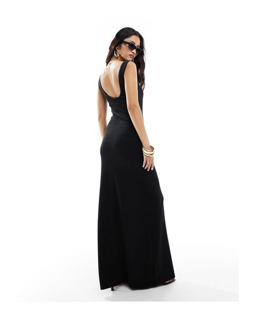 4th & Reckless White Knitted Pointelle Scoop Neck Maxi Dress