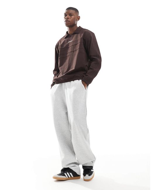 Adidas Originals Brown Long Sleeve Polo for men