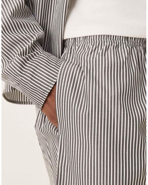 ASOS Natural Co-ord Stripe Shorts for men