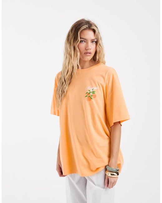 Vero Moda Valencia Oranges Oversized Graphic T-shirt