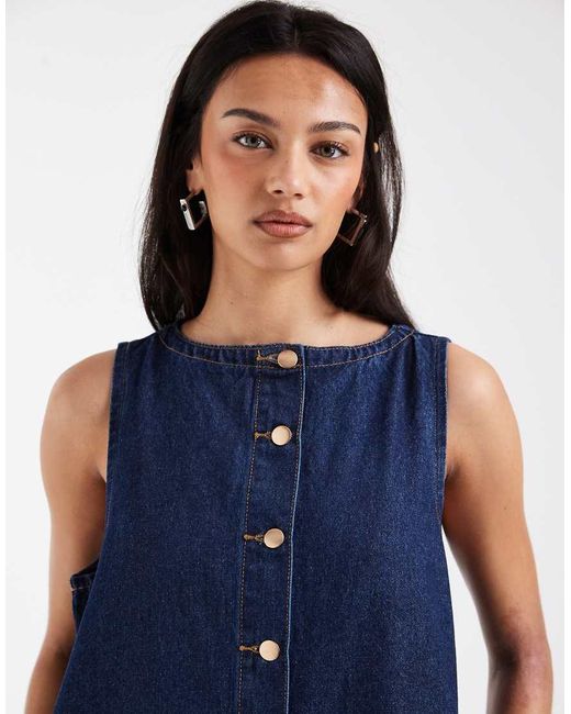 BRONZE SNAKE Blue Jaymes Denim Smock Dress