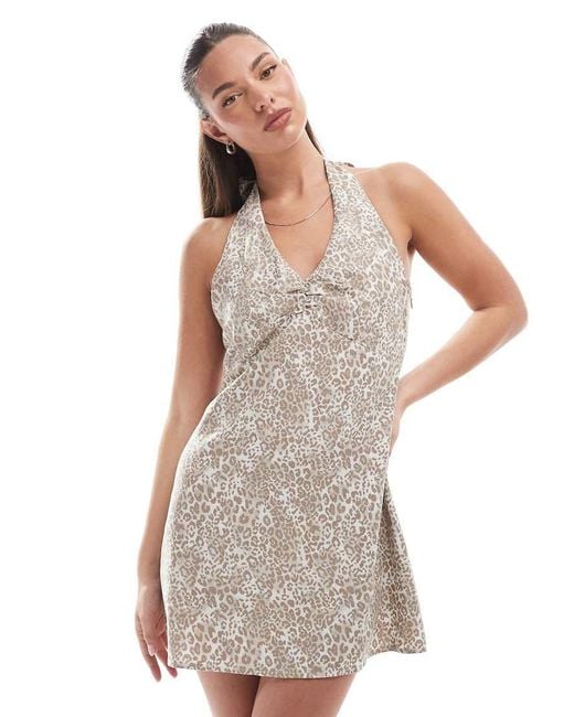 Cotton On White Cotton On Haven Halter Mini Dress