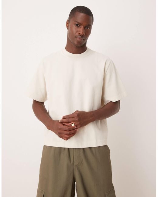 Abercrombie & Fitch Natural Premium Heavy Weight Cropped T-shirt for men