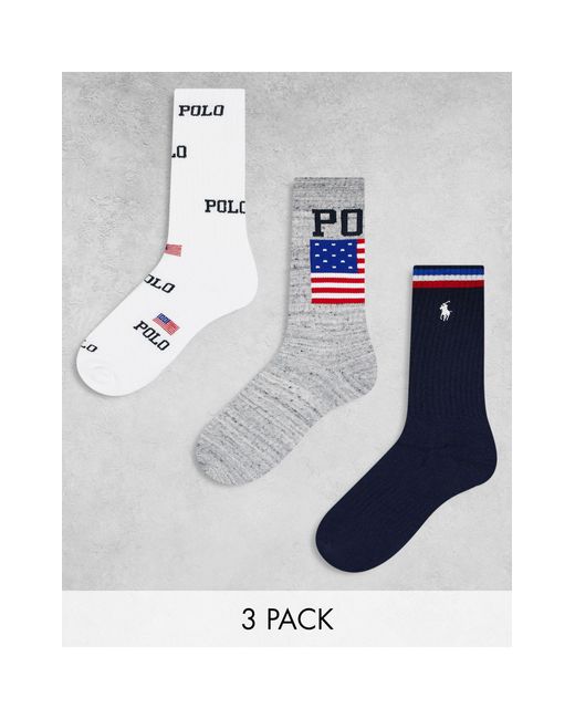 Polo Ralph Lauren – 3er-pack sportsocken in Gray für Herren